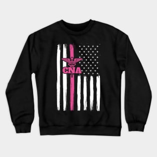 CNA American Flag USA Pink Symbol Crewneck Sweatshirt